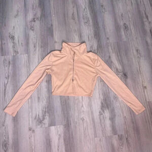 Peach Zip up crop top